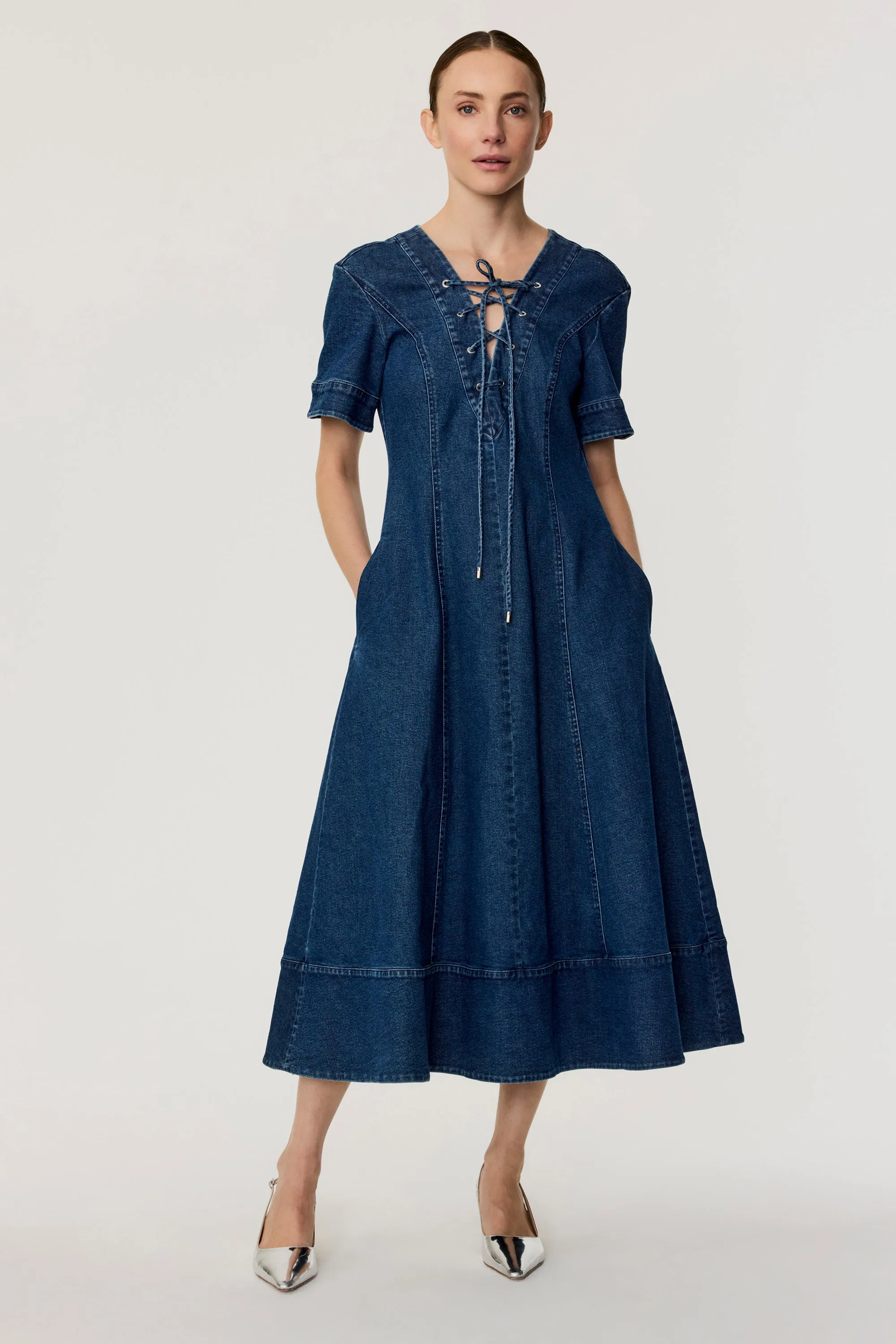 Dahlia Denim Midi Dress