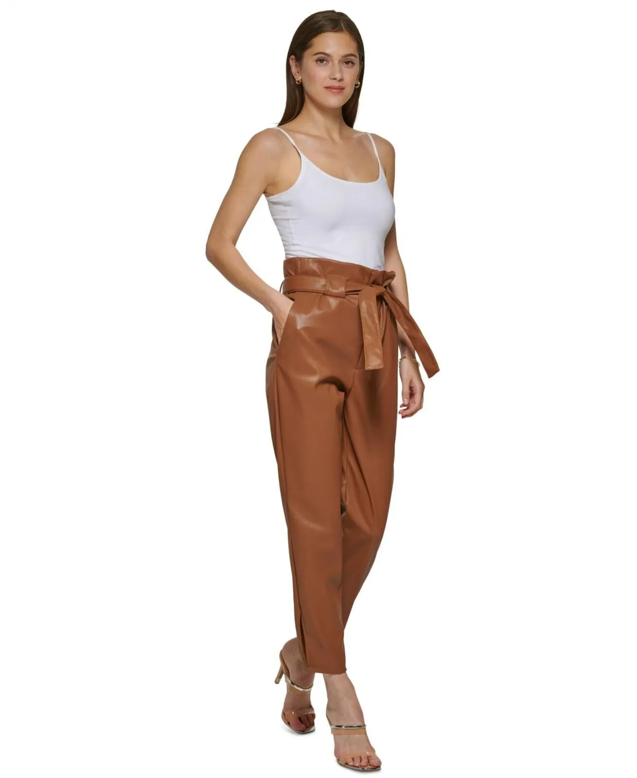 DKNY Women's High Tie Waist Cold Weather Formal Pants UG2P4202