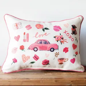 Doodle Love Rectangle Pillow with Backing