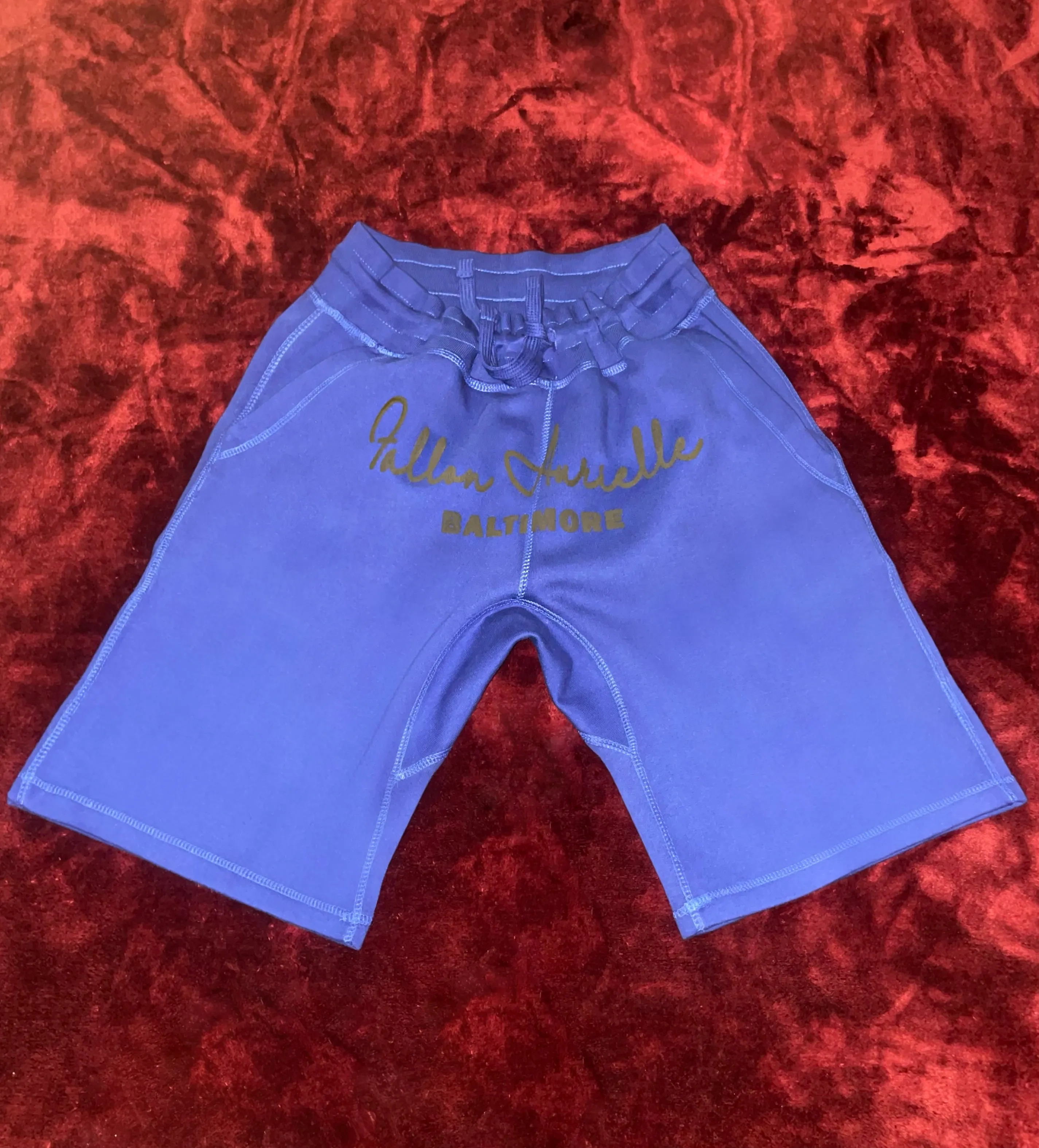 Fallon Aurielle Unisex Signature 3 Piece Baltimore Rep Yo Set Short Set (Deep Royal Blue & Black)