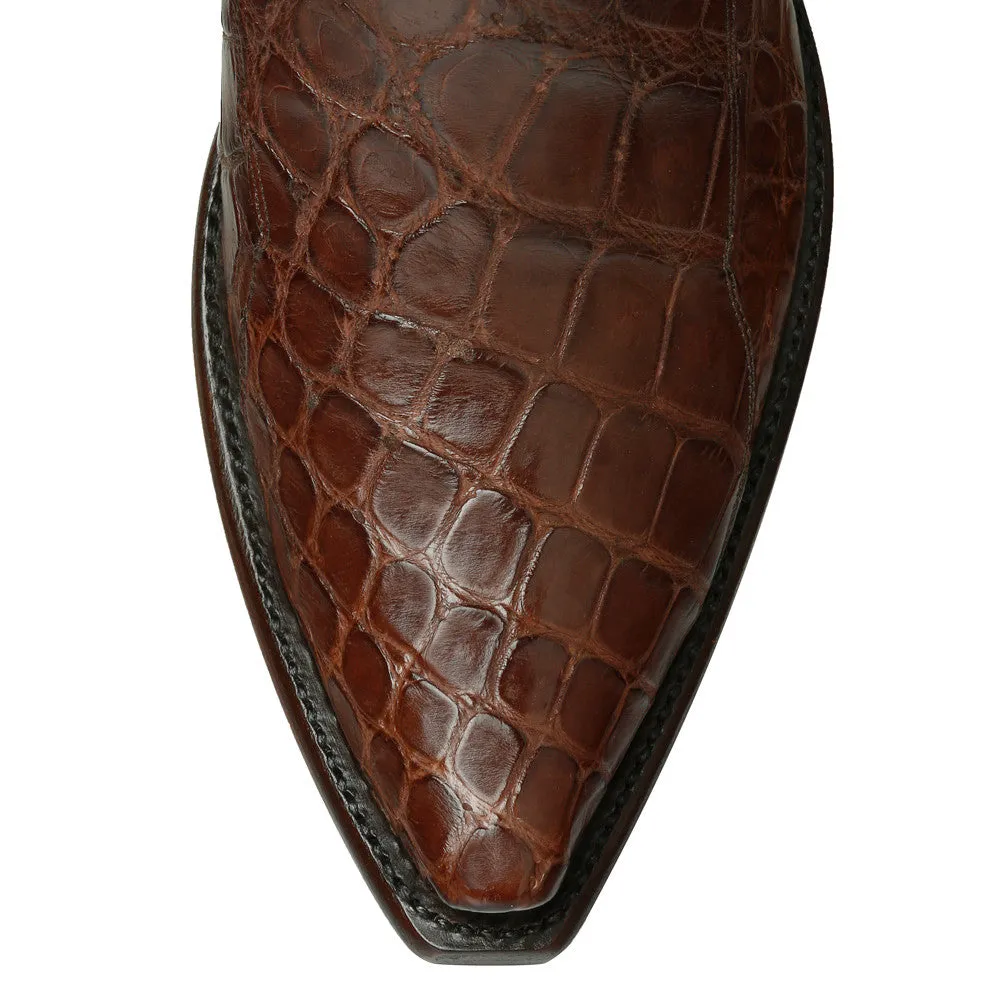 Fancy Crocodile with Nubuck 14" Brown