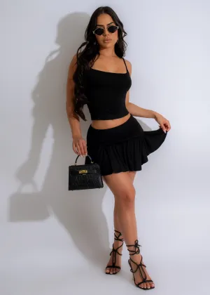 Fantasy Day Skirt Set Black