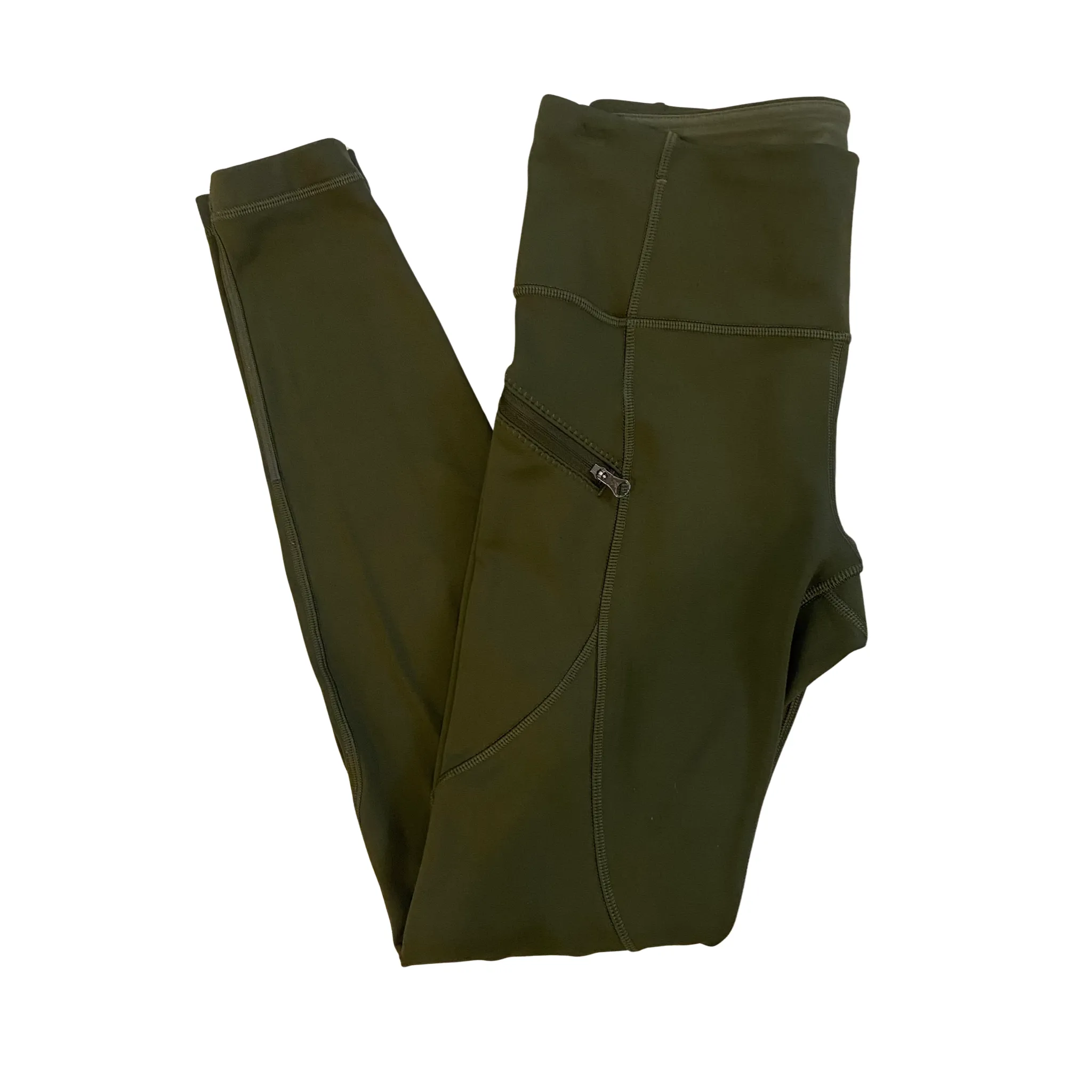First Mile Tech Tight Military Green Cold Weather Run Leggings Size 8