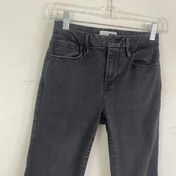 FRAME black le crop mini boot cut jeans