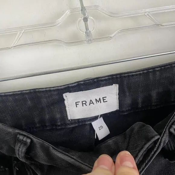 FRAME black le crop mini boot cut jeans