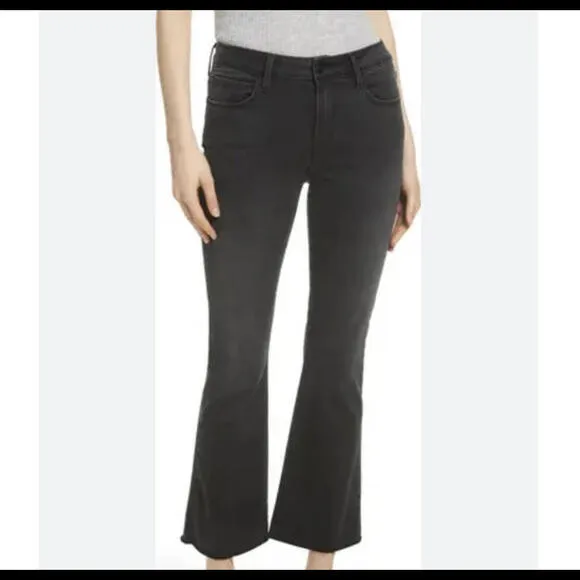 FRAME black le crop mini boot cut jeans