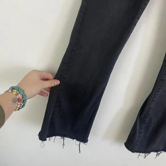 FRAME black le crop mini boot cut jeans