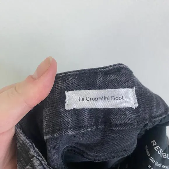 FRAME black le crop mini boot cut jeans