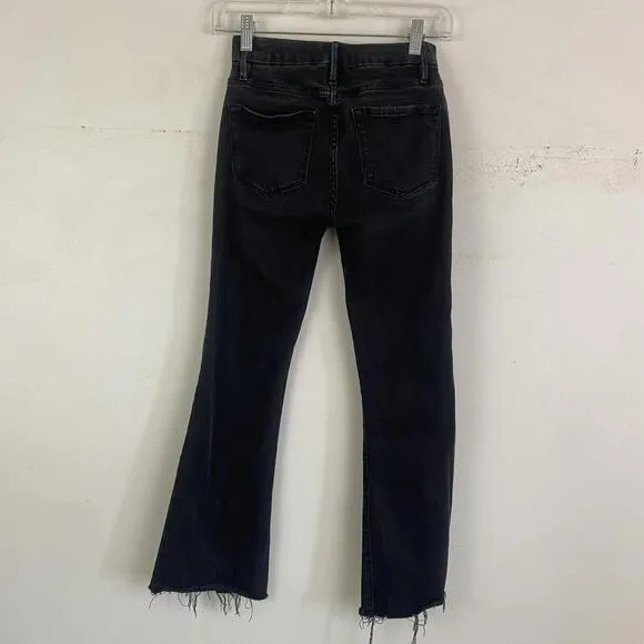 FRAME black le crop mini boot cut jeans