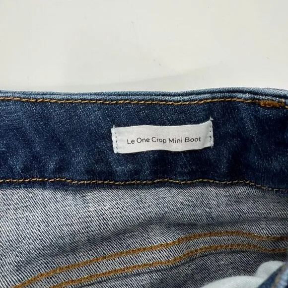 Frame Denim Blue Dark Wash Le One Crop Mini Boot Jeans | Size 0