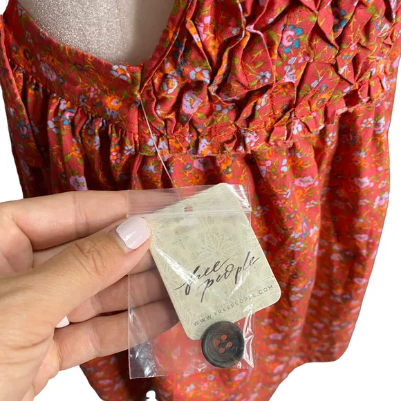 FREE PEOPLE Sz Small NWT Mini Dress Poppy Combo Smock Low Back Petunia $128