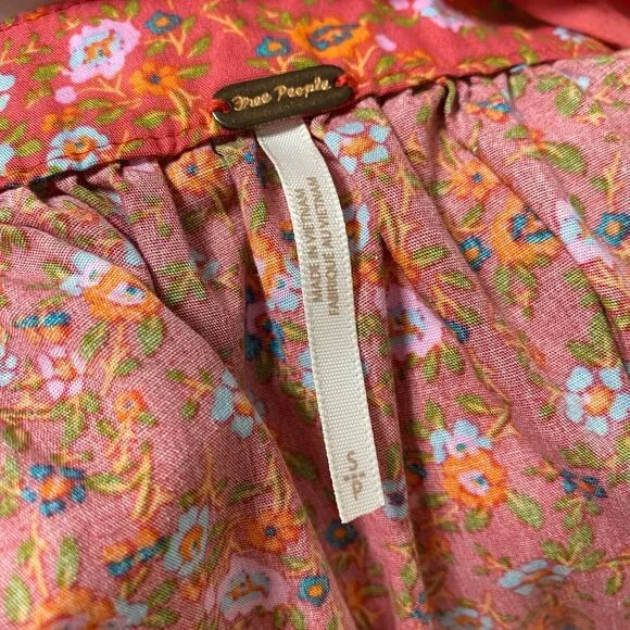 FREE PEOPLE Sz Small NWT Mini Dress Poppy Combo Smock Low Back Petunia $128
