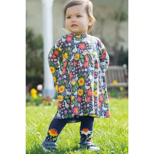 Frugi Little Norah Tights Nv1na Navy Flowers