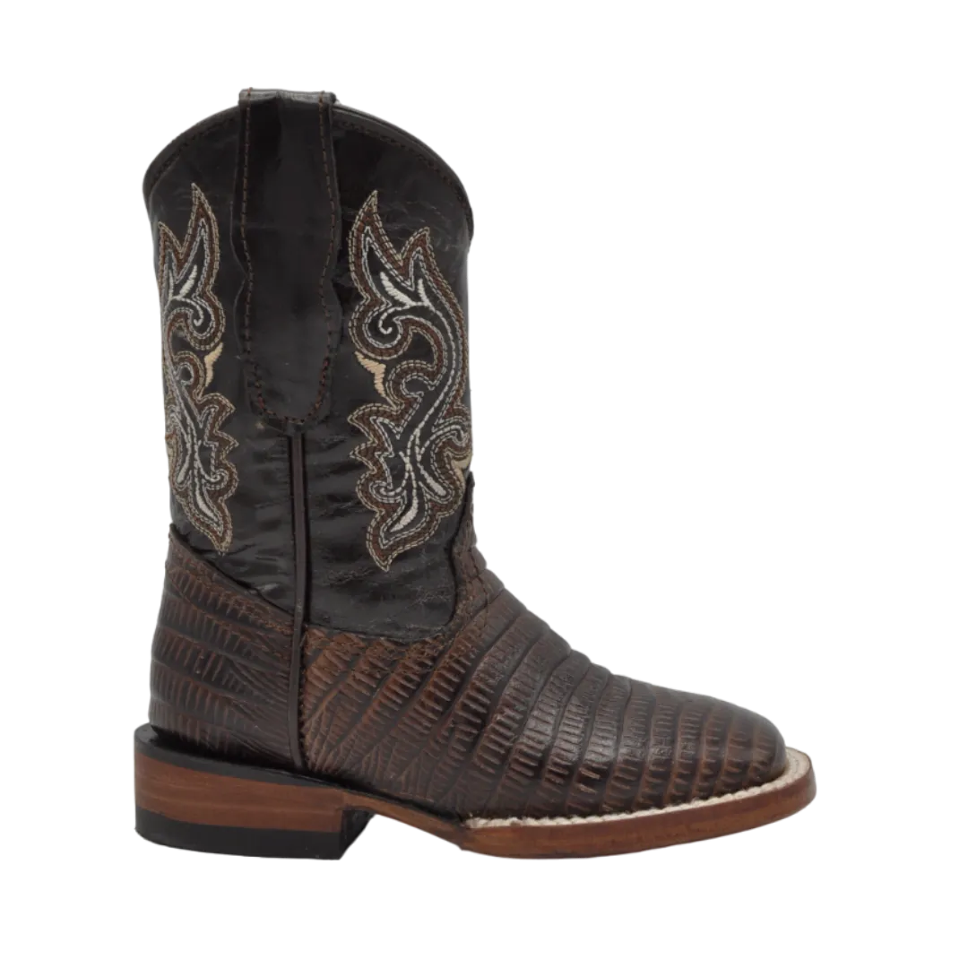 Gavel Kid's Lizard Print Brown Boot