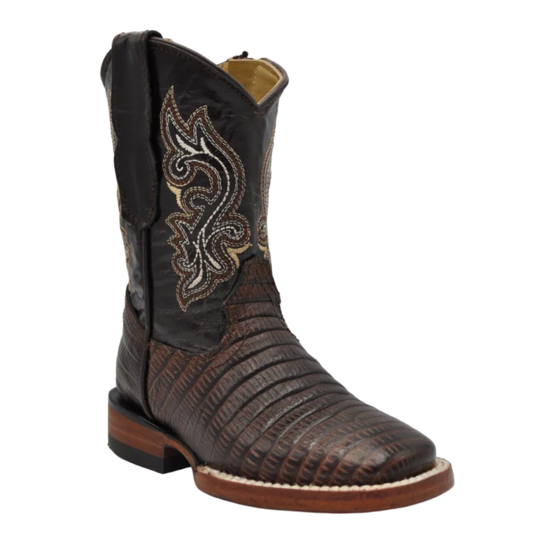 Gavel Kid's Lizard Print Brown Boot