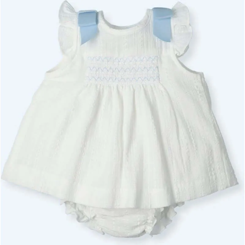 Girls White Smocked Dress
