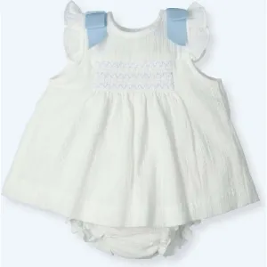 Girls White Smocked Dress