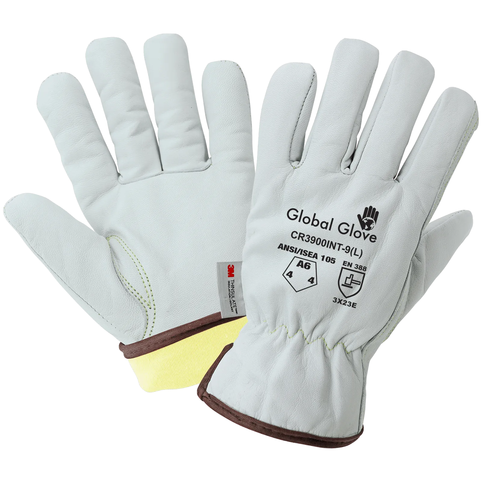 Global Glove & Safety CR3900INT Grain Goatskin Insulated Gloves, Cut A6