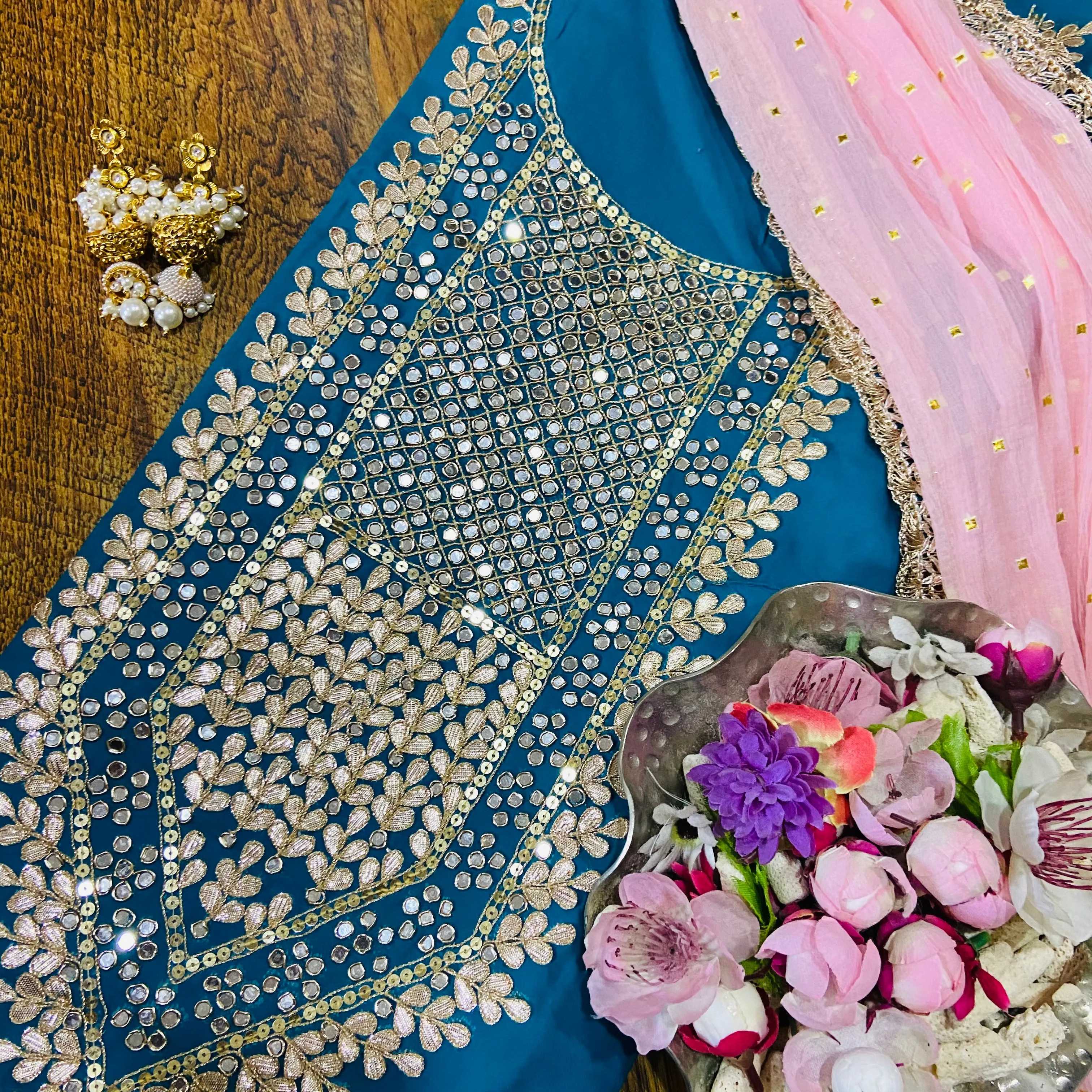 Gota Patti Suit in Blue