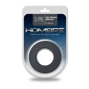 Hombre Xtra Stretch Silicone C-Bands - 3 Pack -  Charcoal