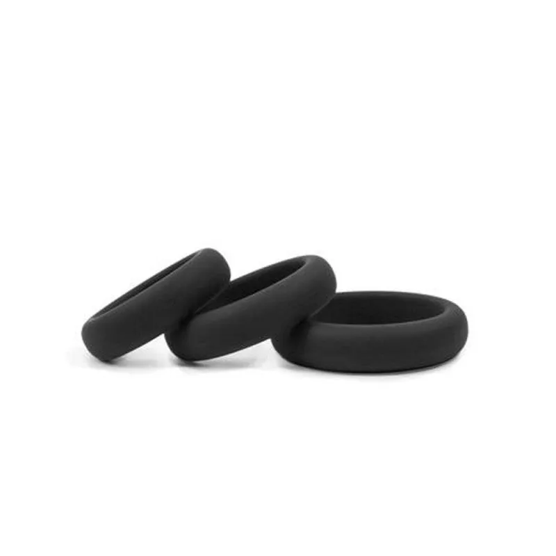 Hombre Xtra Stretch Silicone C-Bands - 3 Pack -  Charcoal