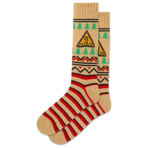 HOTSOX Men's Cabin Fair Isle Boot Crew Sock