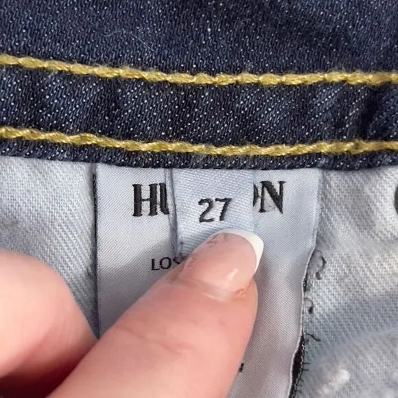 Hudson Beth Mid-rise Baby Boot Jeans Elm Frayed Hem Medium Wash 27 Flap Pocket