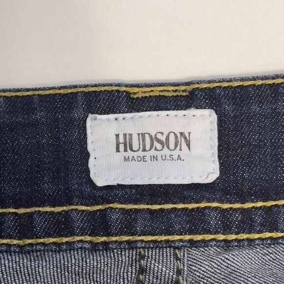 Hudson Beth Mid-rise Baby Boot Jeans Elm Frayed Hem Medium Wash 27 Flap Pocket