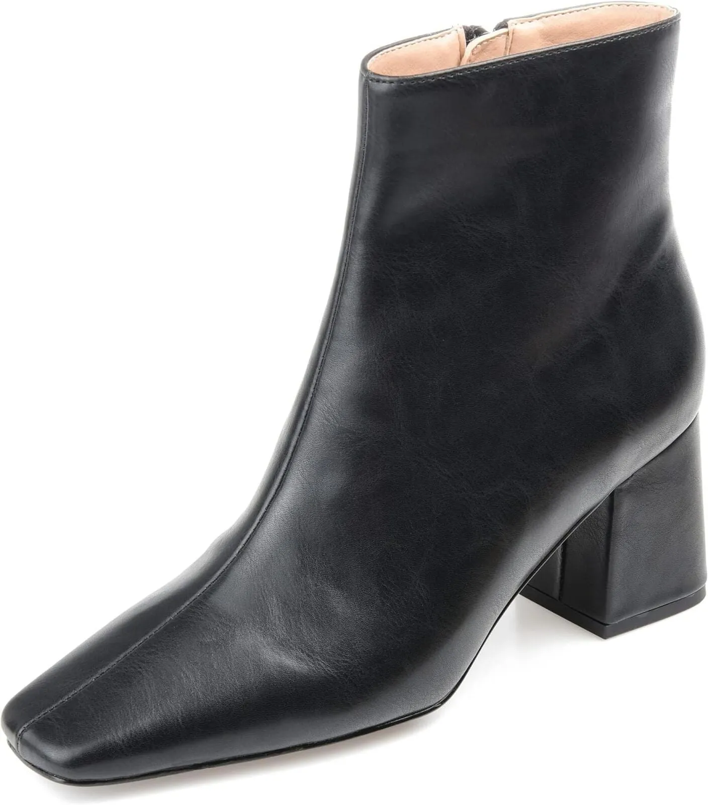 Journee Collection Womens Haylinn Bootie with Square Toe and Block Heel Black 9M