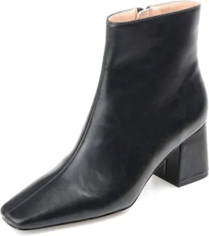 Journee Collection Womens Haylinn Bootie with Square Toe and Block Heel Black 9M