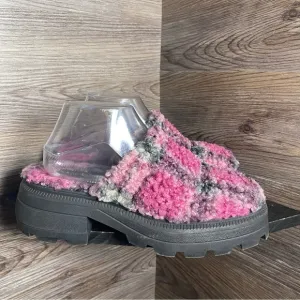 Katy perry high mules pink black plaid