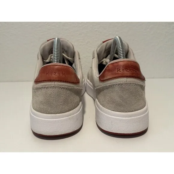 KIZIK Prague Casual Sneakers Shoes Mens Sz 7.5 Women Sz 9 Wide Cream Red Knit
