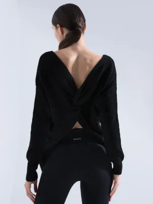 KNOTTED OPEN BACK SWEATER