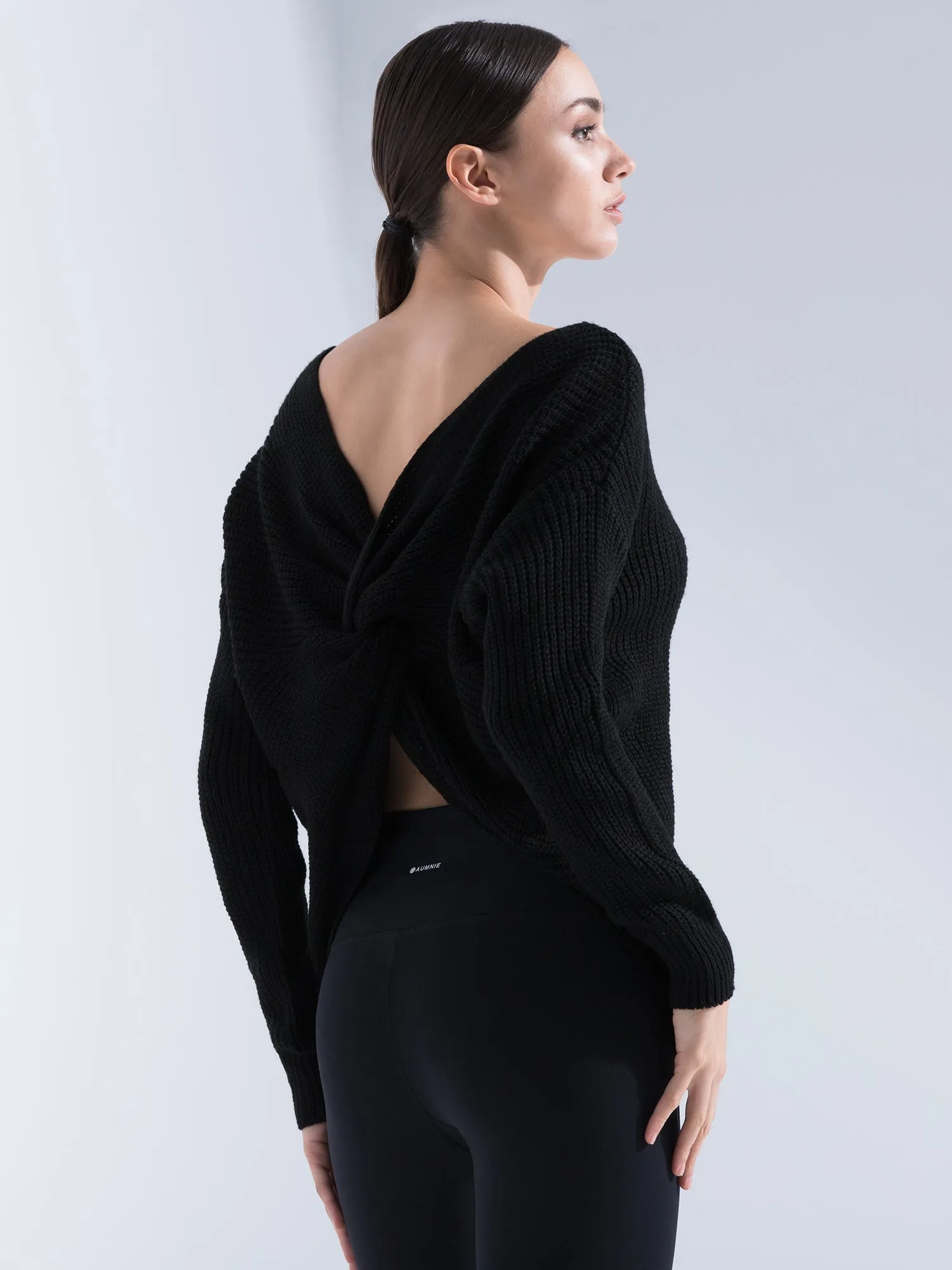 KNOTTED OPEN BACK SWEATER