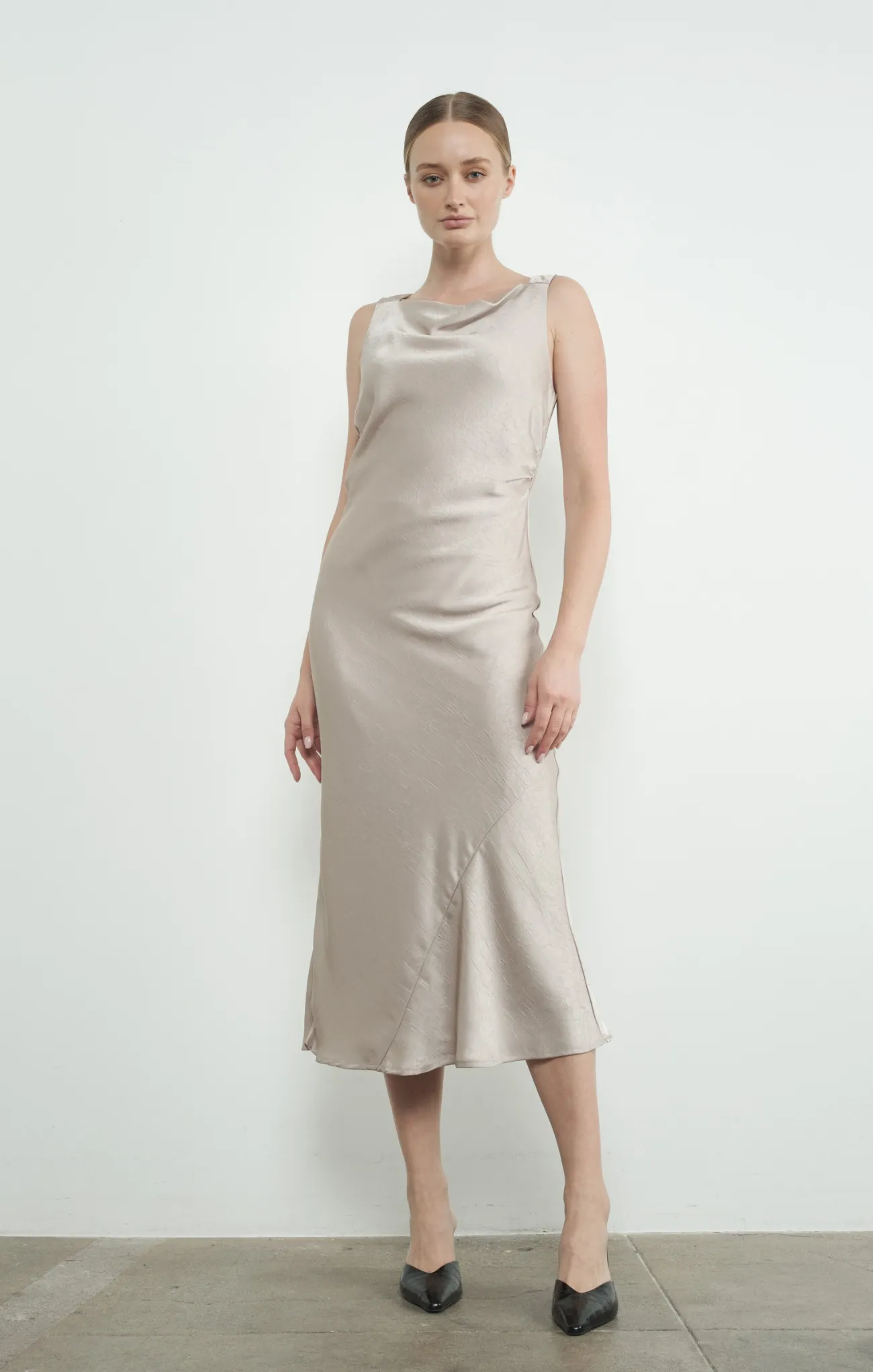 Kya Satin Midi Dress
