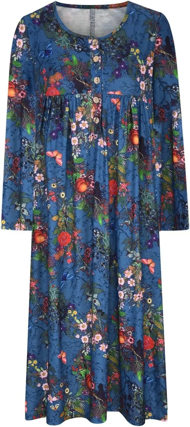 Kyla | Butterfly Print Long Dress