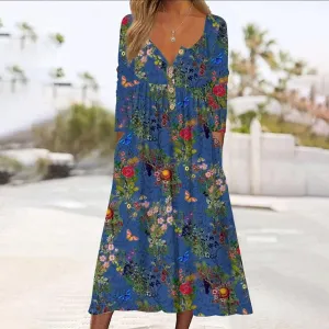 Kyla | Butterfly Print Long Dress