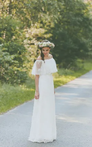 Lace Vintage Boho Light Lace Wedding Dress-712195