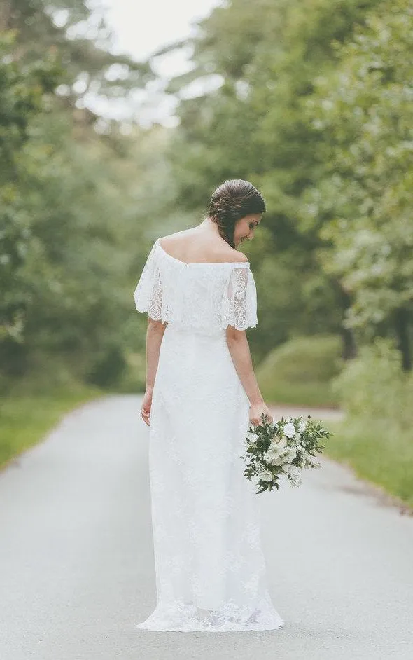 Lace Vintage Boho Light Lace Wedding Dress-712195