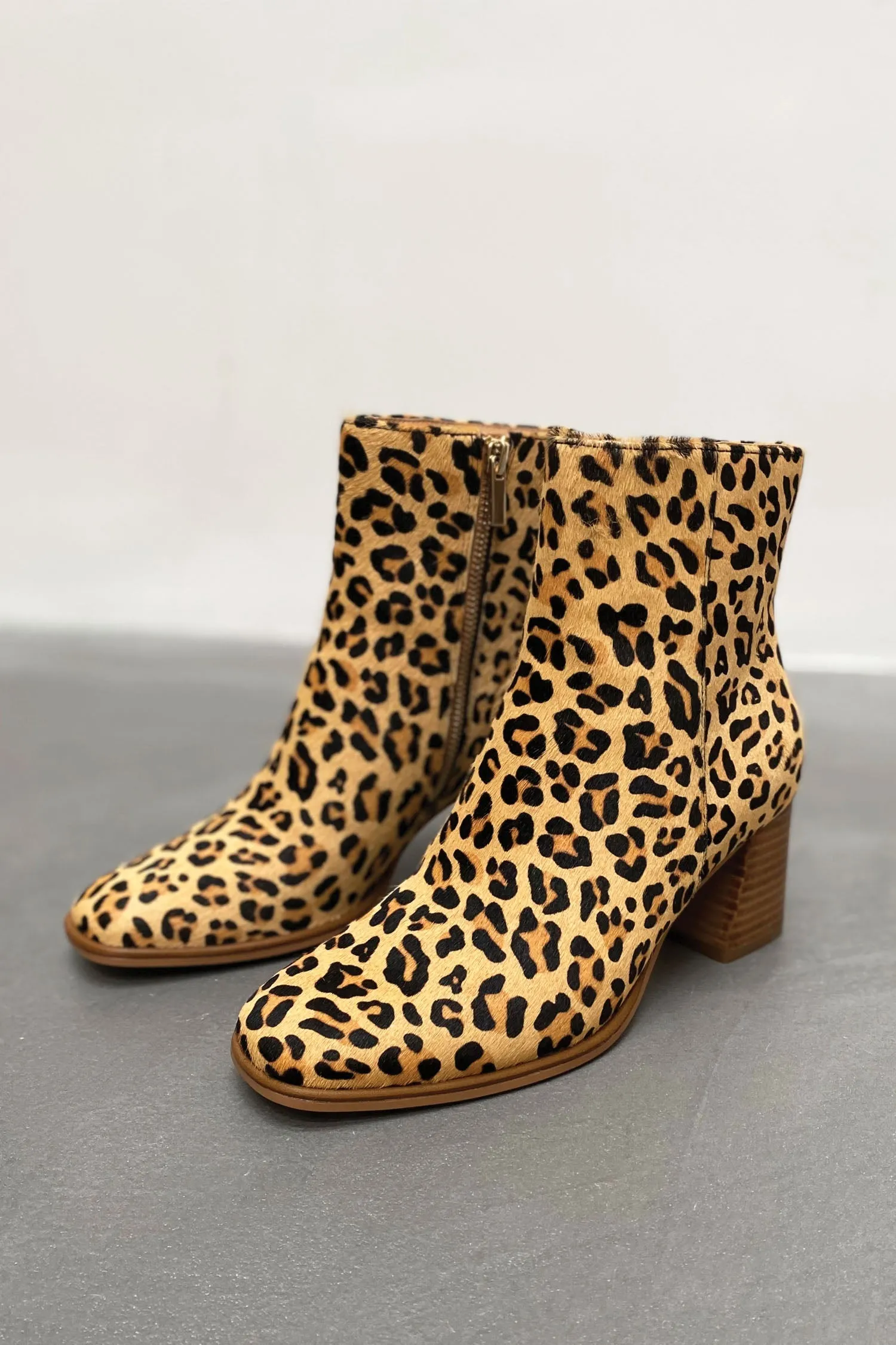 Leather Leopard Short Boot
