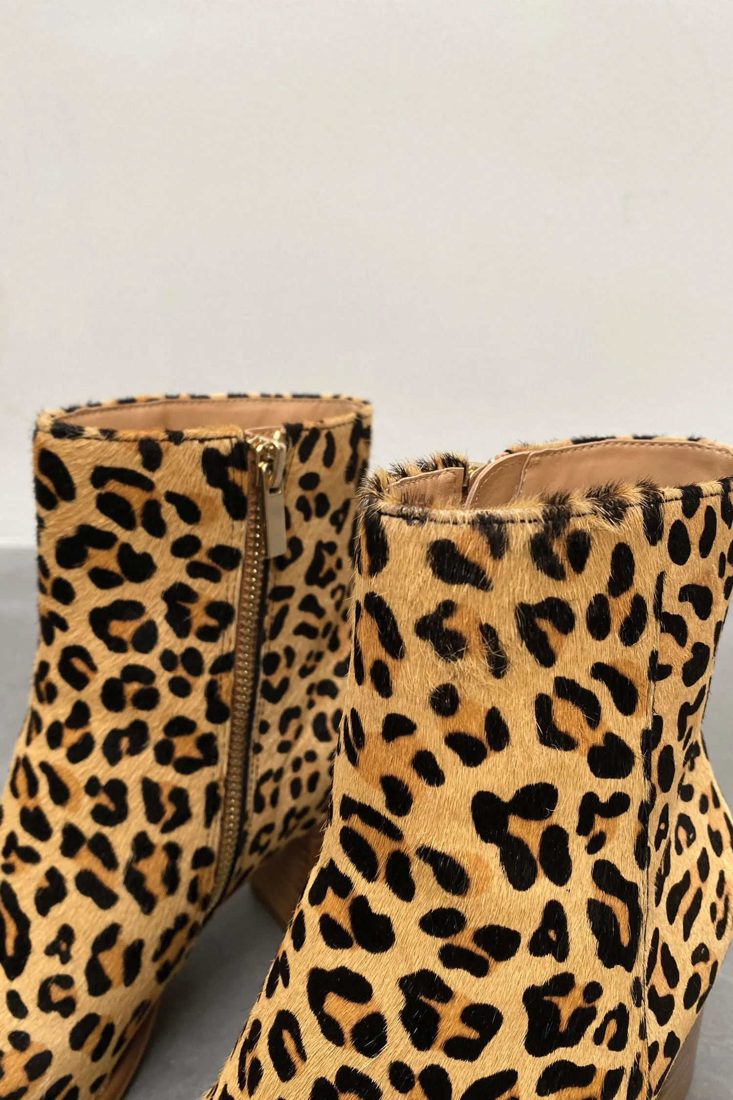 Leather Leopard Short Boot