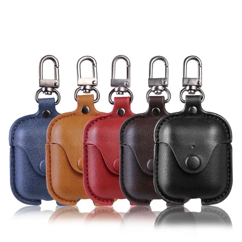 Leather Protective Case Keychain For Apple Airpods