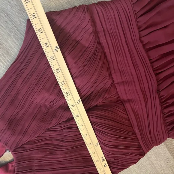 Levkoff bridesmaid dressHalterChiffon A-line Gown wine Burgundy 12Fb