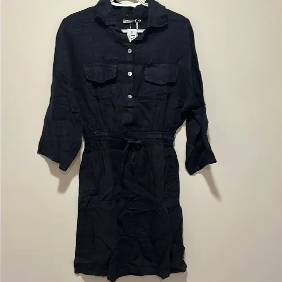 Linen dark navy Women's Dress