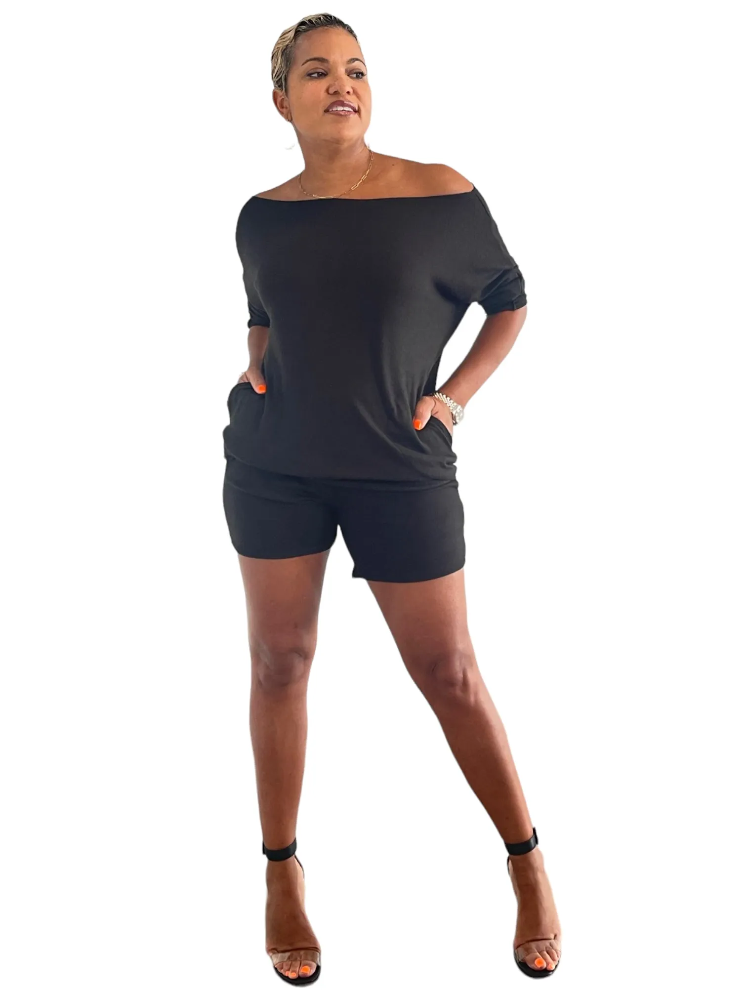 Lisa -Zen Dress w/pockets - Black - TN-51
