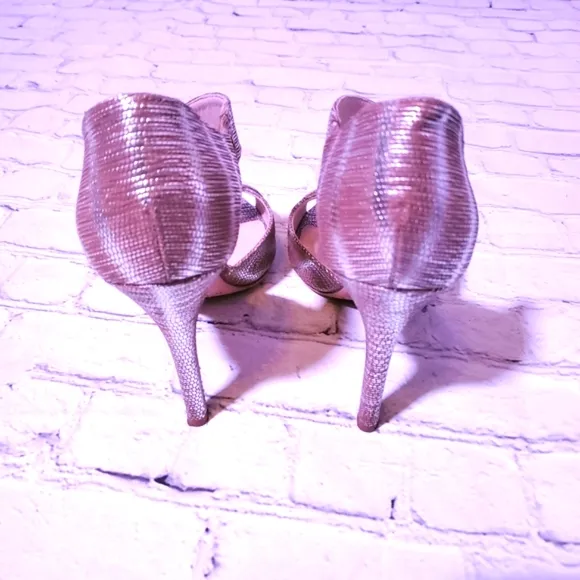 Lk Bennet Cut out Peeptoe Heel Metallic D'orsay