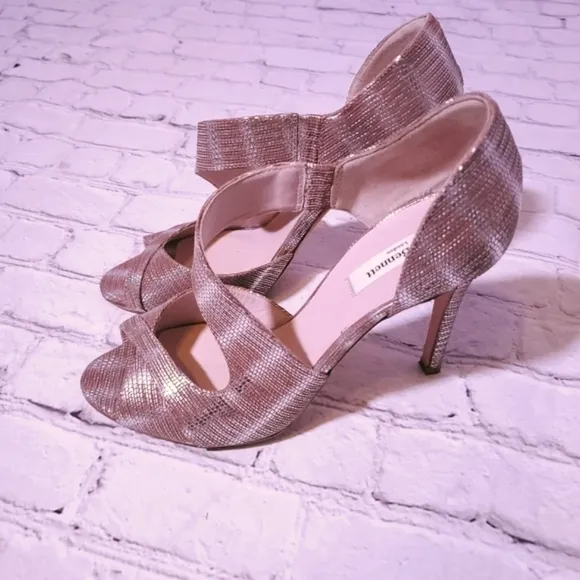 Lk Bennet Cut out Peeptoe Heel Metallic D'orsay
