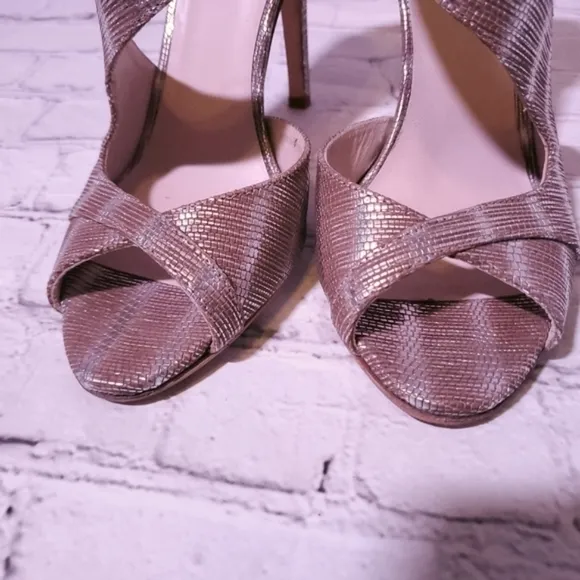 Lk Bennet Cut out Peeptoe Heel Metallic D'orsay