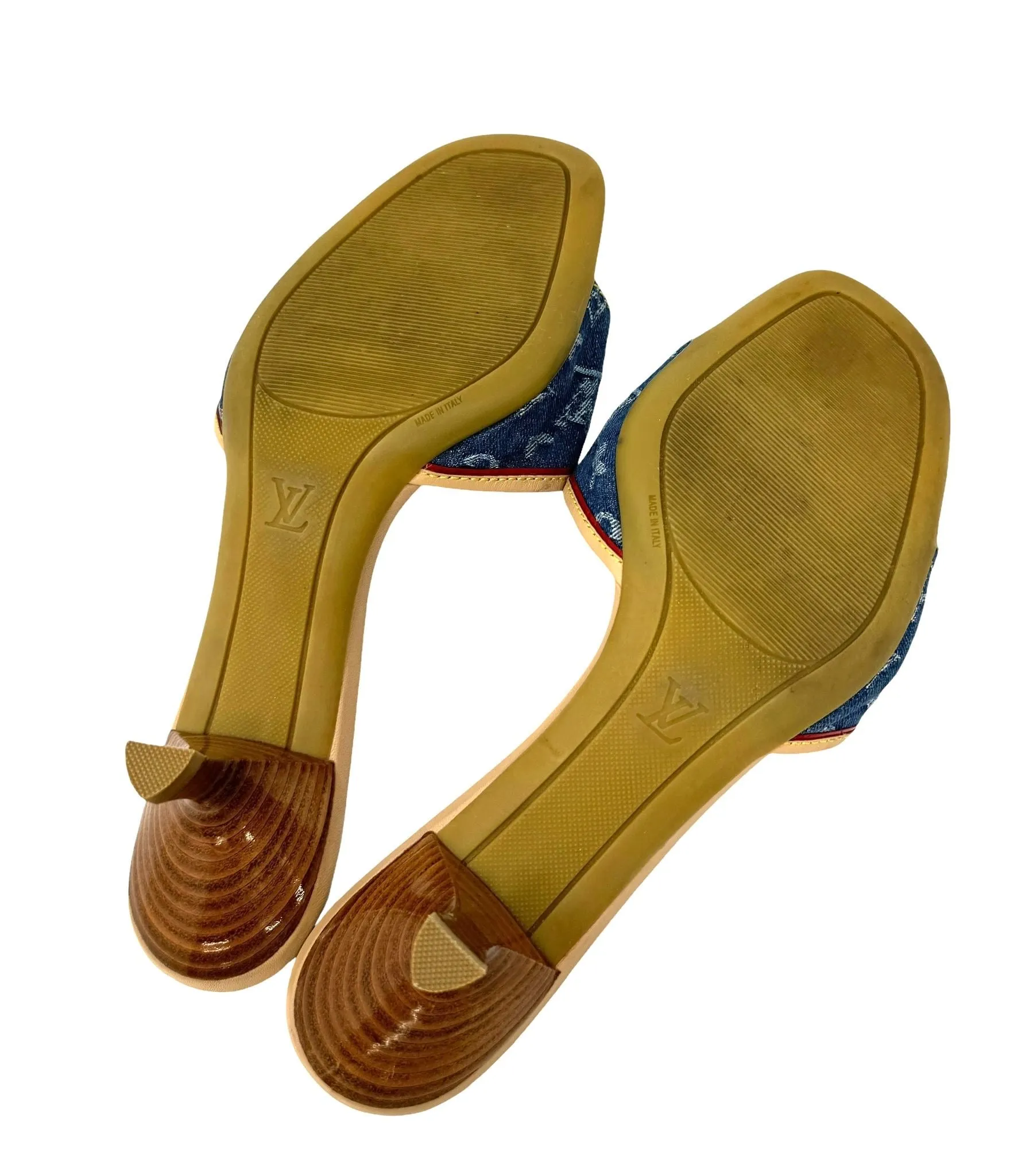 Louis Vuitton Blue Denim Kitten Heels