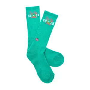 Lucky Chuck Logo Teal Performance Socks